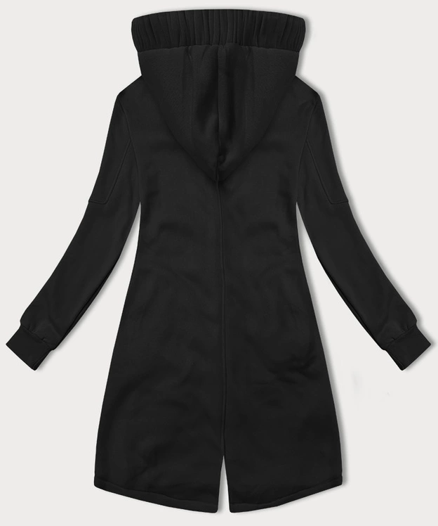 Rozpinana długa bluza damska z kapturem LHD grafitowa (AMG-693A)