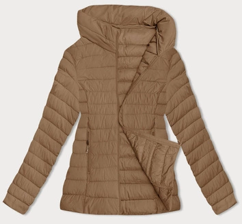 Przejściowa pikowana kurtka damska camel (16M9109-84)