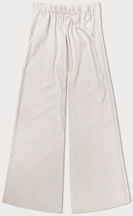 Eleganckie szerokie spodnie damskie jasny beż (33575)