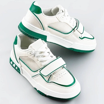 Damskie adidasy dwukolorowe biało-zielone (ad-585)