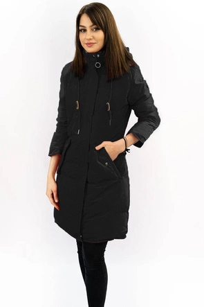 PIKOWANA ZIMOWA KURTKA DAMSKA CZARNA (M-963)