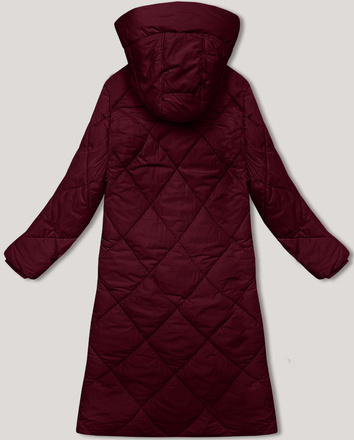 Długa kurtka zimowa z kapturem J.Style bordowa (5M3173-1)