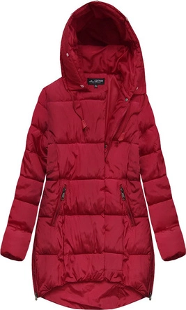 PIKOWANA KURTKA Z KAPTUREM CZERWONA (859)