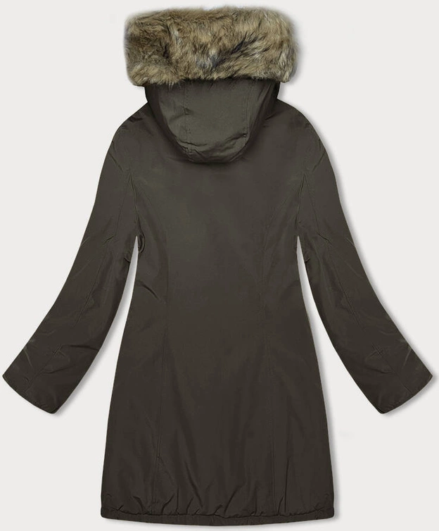 Zimowa kurtka damska khaki (M-R45)