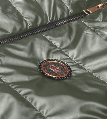 Krótka kamizelka ze stójką damska khaki (B8152-11)