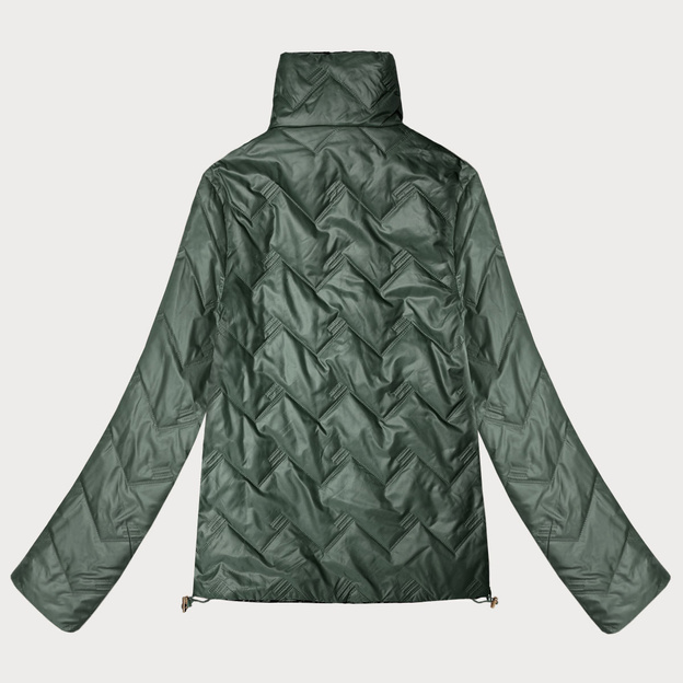 Dwustronna pikowana kurtka ze stójką Goodlookin khaki-panterka (B8579-11)