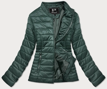 CIENKA KURTKA DAMSKA ZE STÓJKĄ ZIELONA (BH-2006)