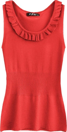 SWETERKOWA BLUZKA NA RAMIĄCZKACH CZERWONA (1526)