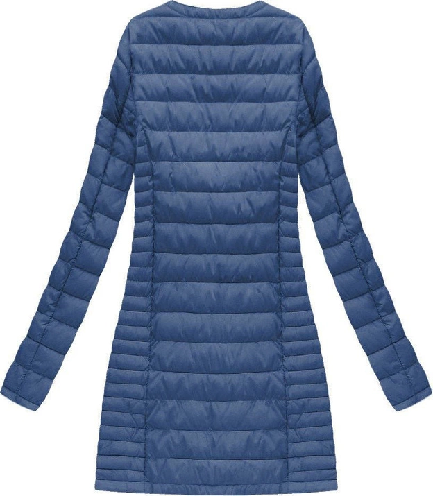 DŁUGA PIKOWANA KURTKA NIEBIESKA (21810)