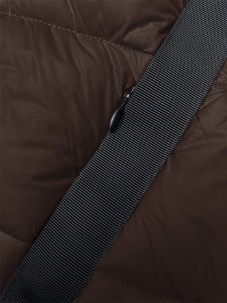 Pikowana kurtka damska zimowa brązowa (H-896-23)