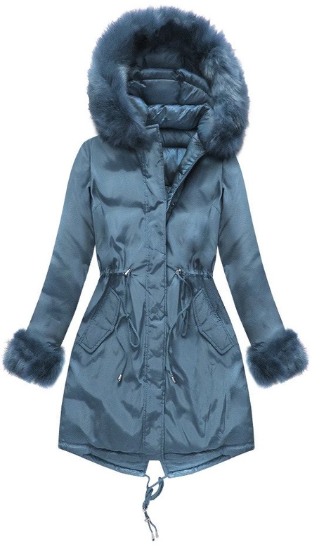 DWUSTRONNA KURTKA Z KAPTUREM NIEBIESKA (PM7210-30)