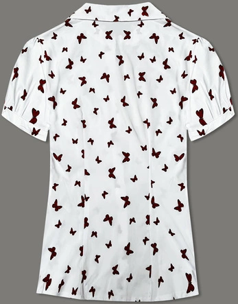 Bluzka z krótkim rękawem motyle biała (SSY16198D)