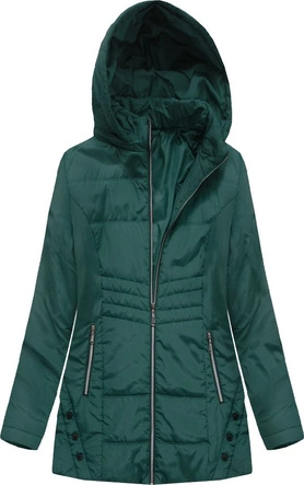 DŁUŻSZA PIKOWANA KURTKA BUTELKOWA ZIELEŃ (B2626)