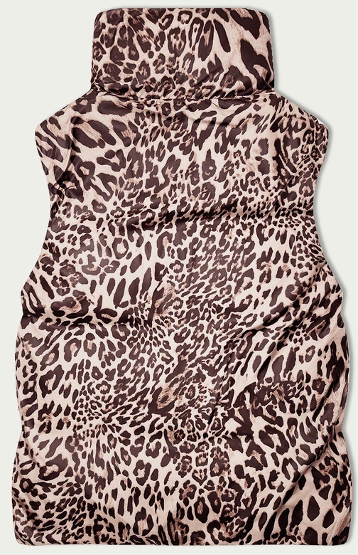 Dwustronna krótka kamizelka S'West perłowy róż-panterka (B8346-51)