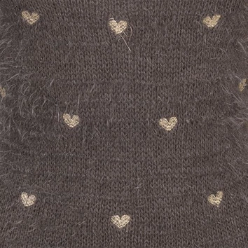 MIĘKKI SWETER Z SERDUSZKAMI BRĄZOWY (76M52)