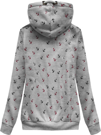 BLUZA Z KAPTUREM SZARA (X1910X)