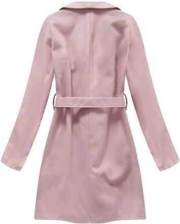 PŁASZCZ WIĄZANY PASKIEM RÓŻOWY (177ART)