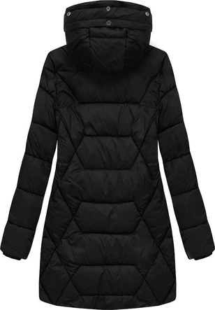PIKOWANA KURTKA Z KAPTUREM CZARNA (B2644)