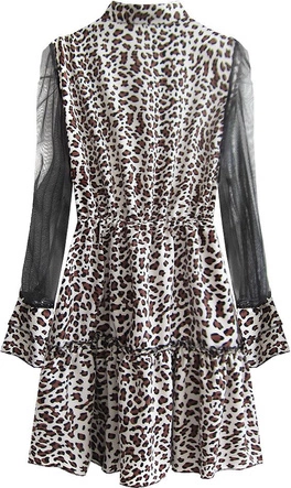 SUKIENKA W PANTERKĘ BIAŁO-BRĄZOWA (507ART)