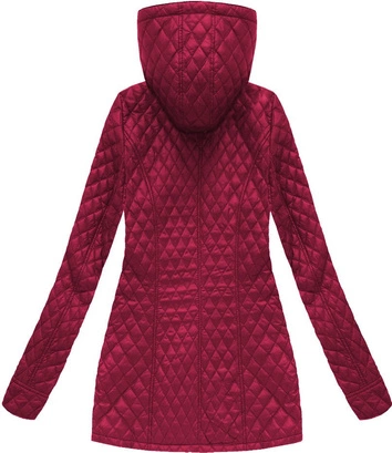 KURTKA CHANELKA Z KAPTUREM BORDOWA (7026BIG)