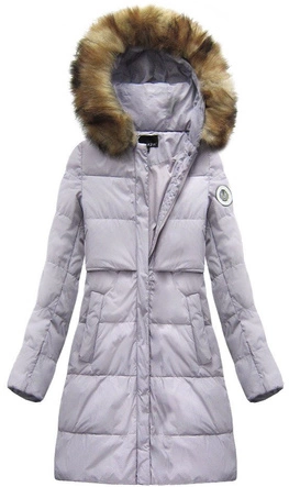 KURTKA DAMSKA ZIMOWA Z PUCHEM NATURALNYM WRZOSOWA (8063)