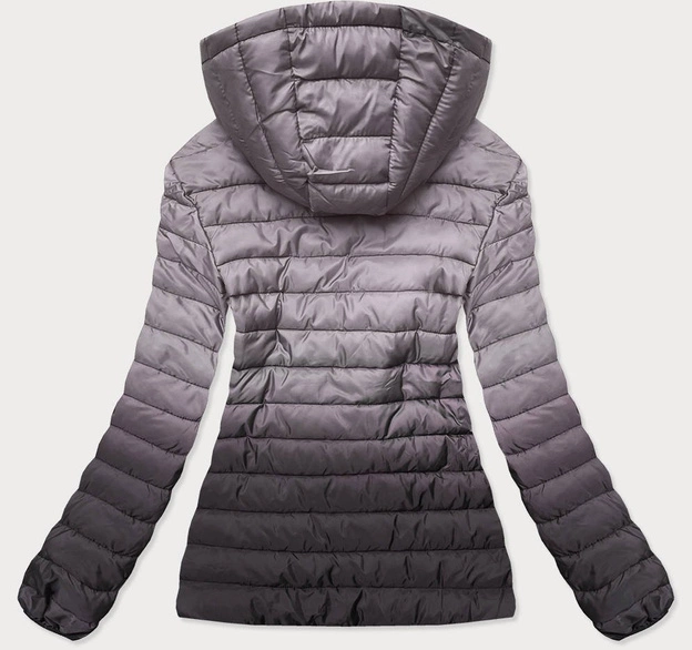 DAMSKA KURTKA Z KAPTUREM OMBRE SZARA (23028)