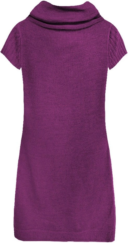 DŁUGI SWETER Z GOLFEM BURGUNDOWY (1174/1)