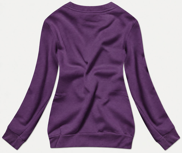 Bluza dresowa damska ze ściągaczami ciemny fioletowy (W01-30)
