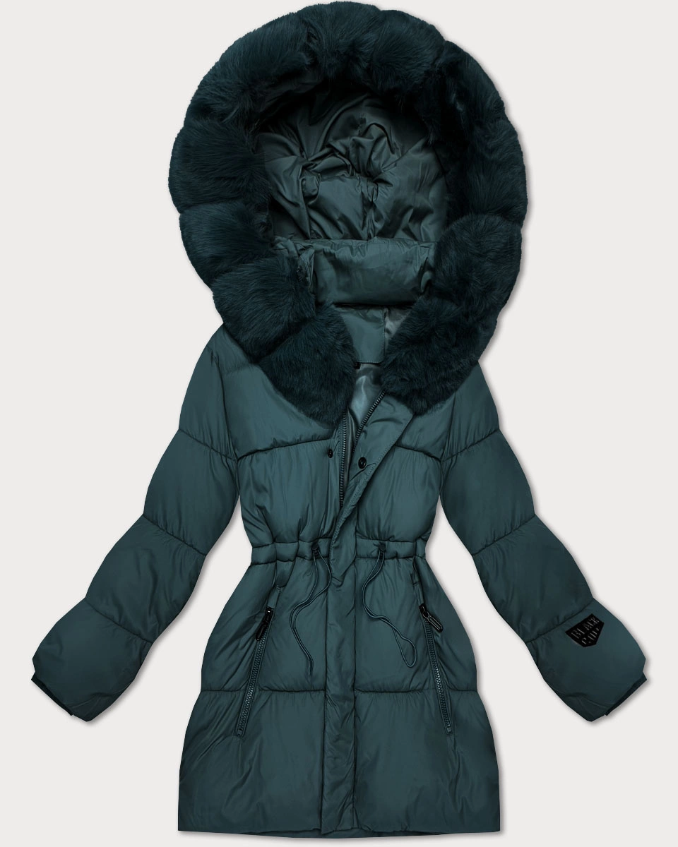 Zimowa kurtka damska z kapturem S'West ciemny zielony (B8550-10)