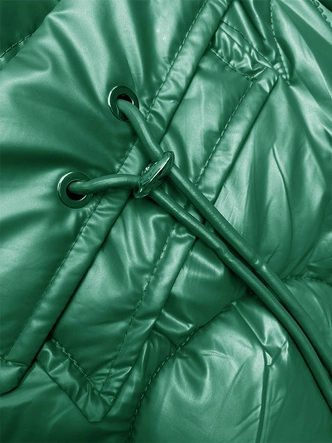 Taliowana kamizelka z kapturem zielona (B8172-82)