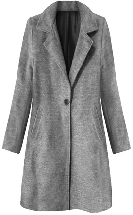 MINIMALISTYCZNY PŁASZCZ NA GUZIK CIEMNOSZARY (3106)