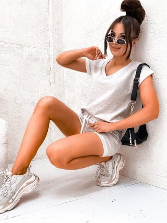 Bawełniany komplet letni beżowy melanż (VE87)