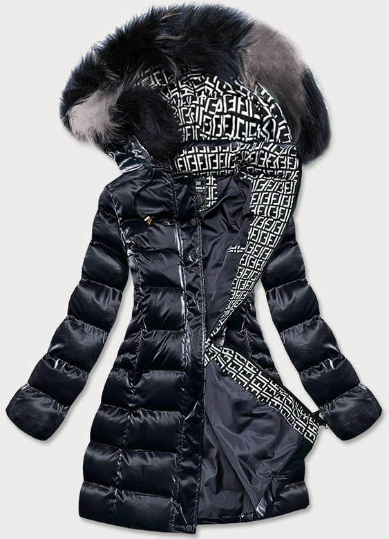 PUCHOWA KURTKA ZIMOWA DAMSKA GRAFITOWA (XW822X)