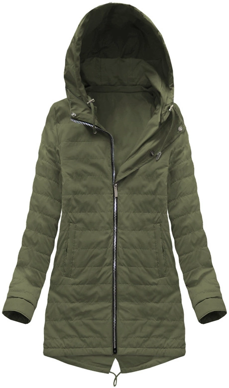 DWUSTRONNA PARKA Z KAPTUREM KHAKI (W0233BIG)