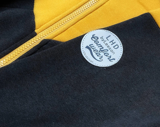 Dres damski bluza + spodnie żółto-czarny (amg690)