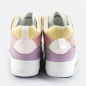 Damskie sneakersy za kostkę biało-pastelowe (wh2122)