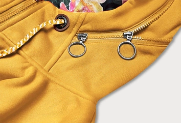 DAMSKI KOMPLET DRESOWY Z ROZPINANĄ BLUZĄ ŻÓŁTY (AMG578)