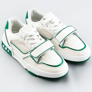 Damskie adidasy dwukolorowe biało-zielone (ad-585)