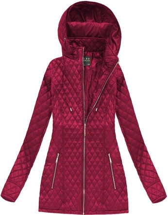 KURTKA CHANELKA Z KAPTUREM BORDOWA (7026BIG)