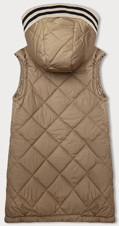 Kamizelka z ozdobnym kapturem ciemny beż (16M9116-84)