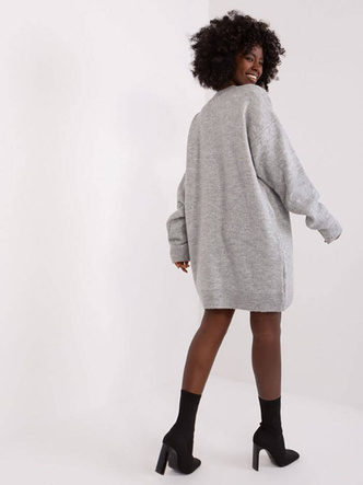 Swetrowa sukienka oversize Rue Paris szara (0568)