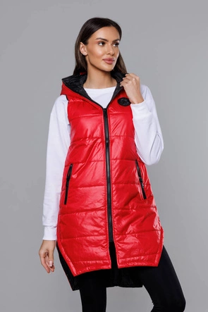 Kamizelka z geometrycznym dołem czerwona (B0122-4)