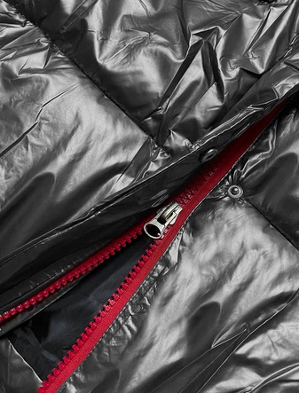 ZIMOWA KURTKA DAMSKA Z KONTRASTOWYMI ŚCIĄGACZAMI SZARA (1917)