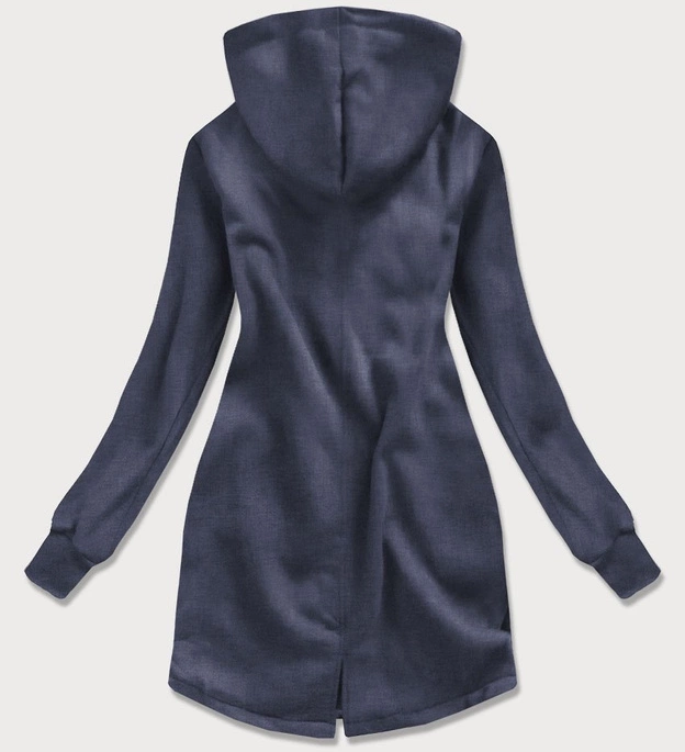 Długa bluza damska z kapturem grafitowo-czarna (532)