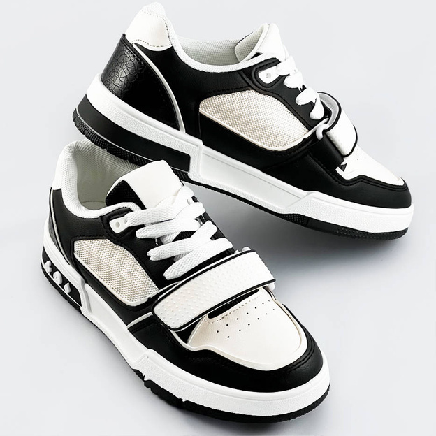 Damskie adidasy dwukolorowe czarno-białe (ad-585)