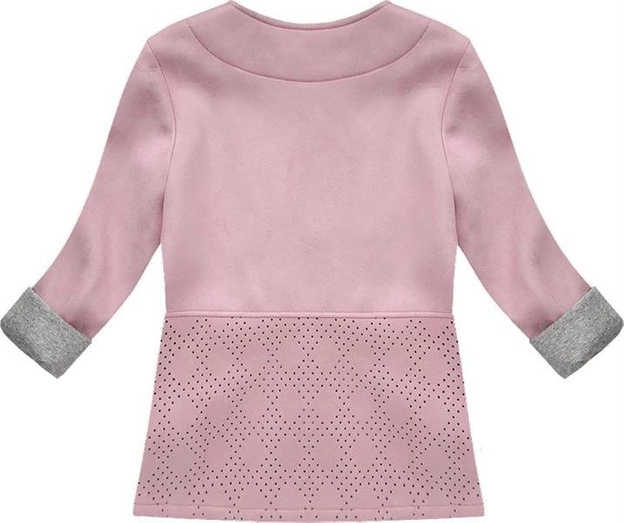 AŻUROWA ZAMSZOWA NARZUTKA RÓŻOWA (8061-1)