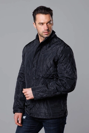 Pikowana kurtka męska czarna (58M13082-392)