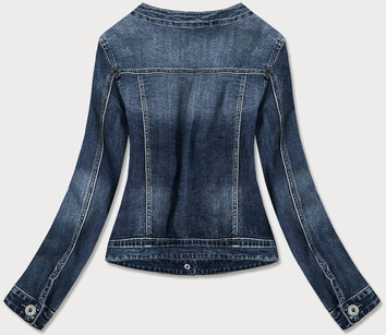 Krótka damska kurtka jeansowa granatowa (c062)