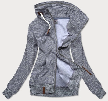 DAMSKA BLUZA SPORTOWA Z WYSOKĄ STÓJKĄ GRANATOWA (58329)