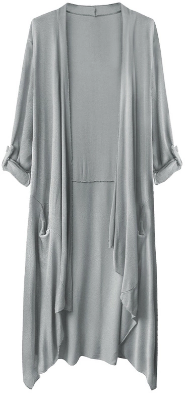 CIENKA NARZUTKA Z KIESZENIAMI SZARA (248ART)